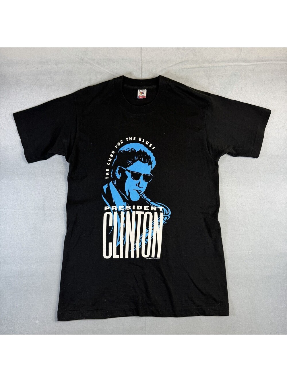 VTG 90s Bill Clinton T-Shirt Mens Medium The Cure For The Blues Single Stitch